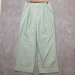 A New Day Sage Green High Rise Wide Leg Pleated Front Stretch Trousers Size 8